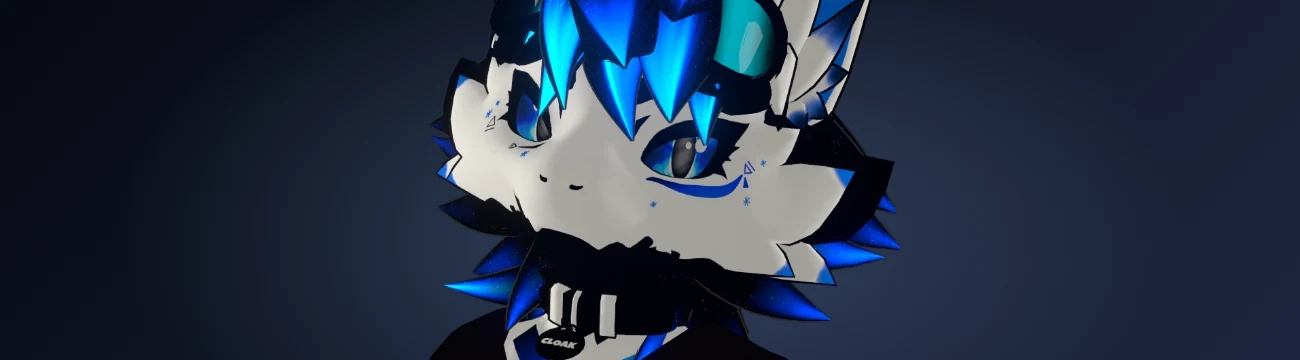 Banner mit dem Gesicht von Cloakis Avatar
